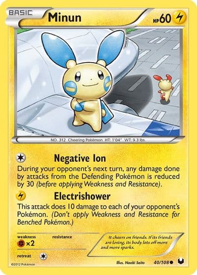 Minun Dark Explorers Pokemon card