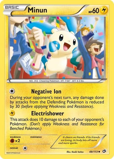 Minun Legendary Treasures Pokemon card