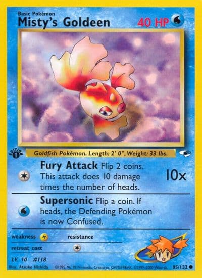 Misty's Goldeen (85) Gym Heroes Pokemon card