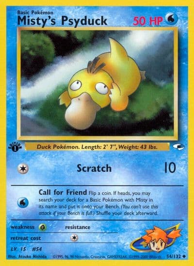 Misty's Psyduck Gym Heroes Pokemon card