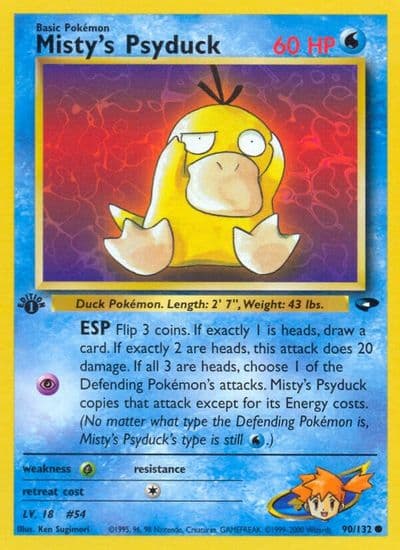 Misty's Psyduck Gym Challenge Pokemon card