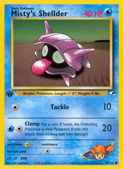 Misty's Shellder Gym Heroes Pokemon card