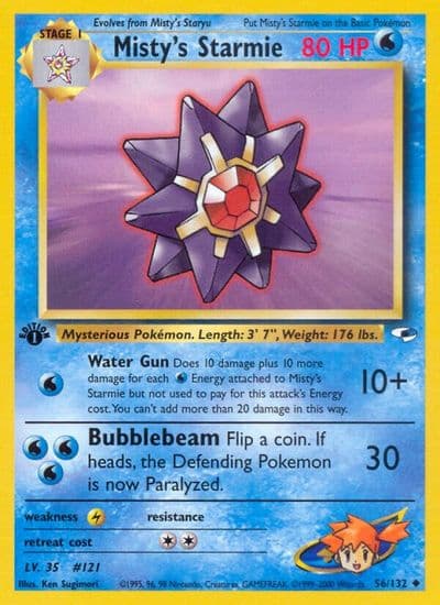 Misty's Starmie Gym Heroes Pokemon card