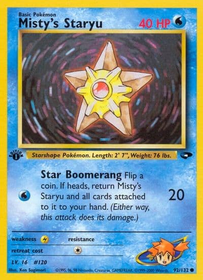Misty's Staryu Gym Challenge Pokemon card