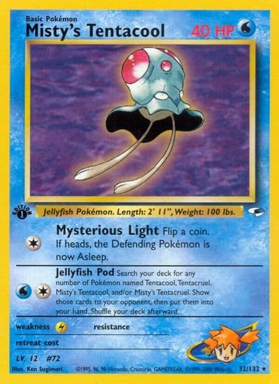 Misty's Tentacool (32) Gym Heroes Pokemon card