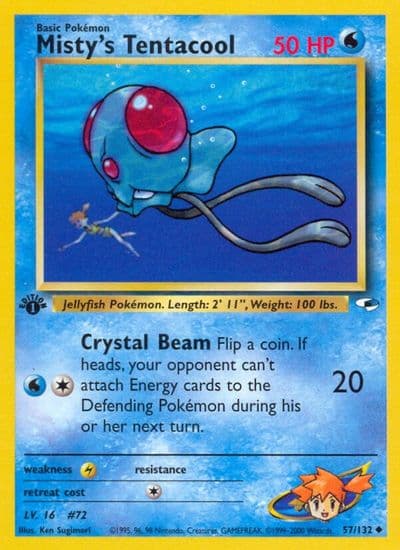 Misty's Tentacool (57) Gym Heroes Pokemon card
