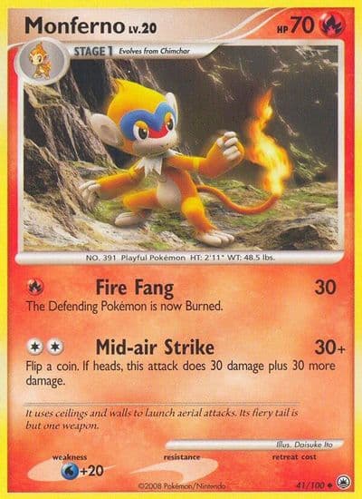 Monferno Majestic Dawn Pokemon card