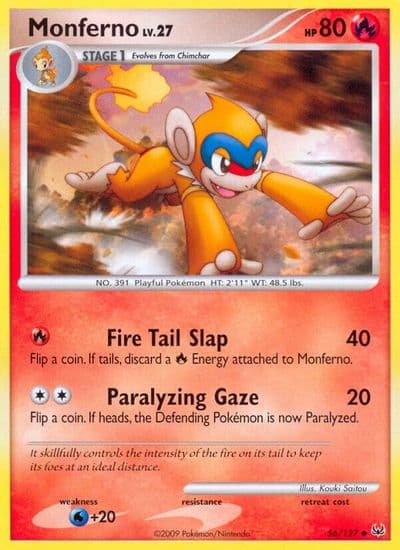 Monferno Platinum Pokemon card
