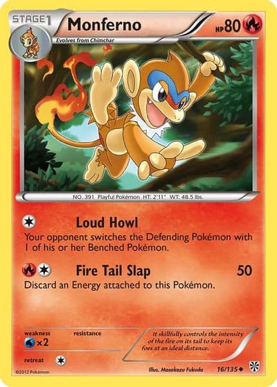 Monferno Plasma Storm Pokemon card