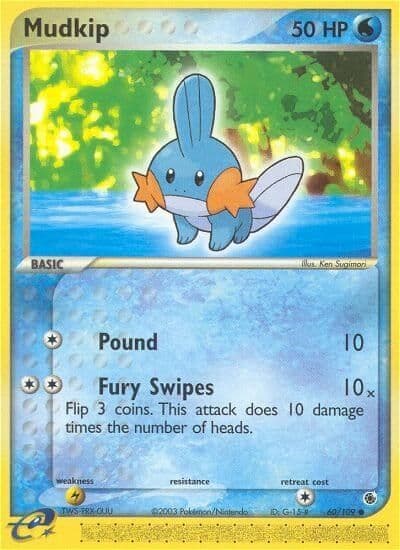 Mudkip Ruby and Sapphire Pokemon card