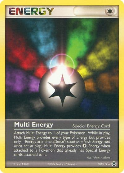 Multi Energy FireRed & LeafGreen Pokemon card