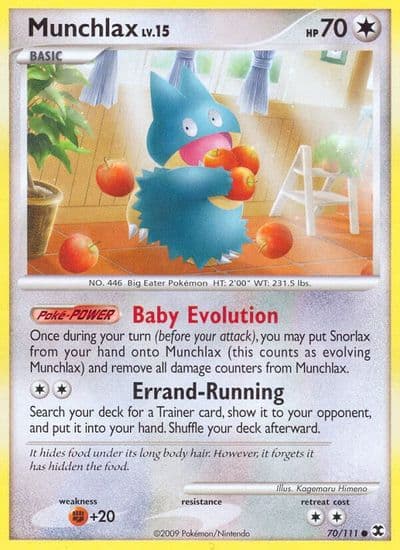 Munchlax (70) Rising Rivals Pokemon card