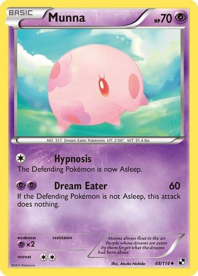 Munna Black and White Pokemon card