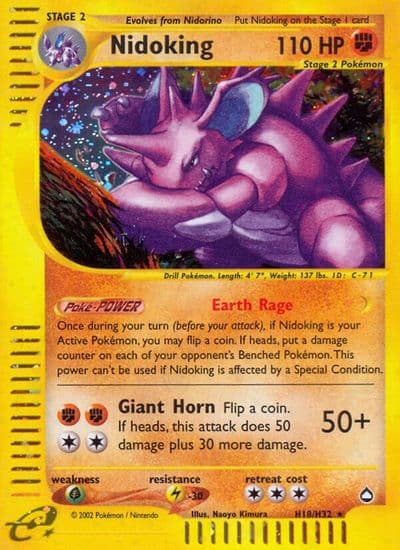 Nidoking (H18) Aquapolis Pokemon card