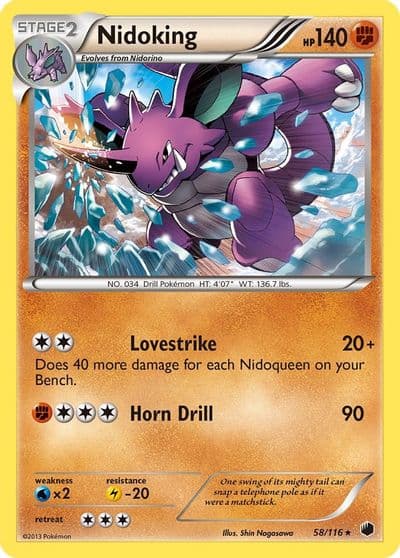 Nidoking Plasma Freeze Pokemon card