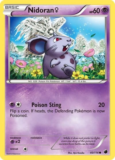 Nidoran F Plasma Freeze Pokemon card