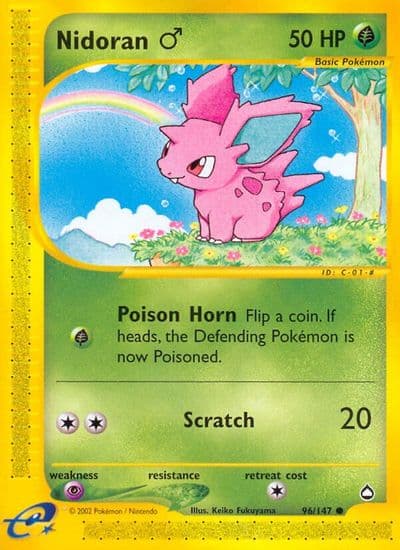 Nidoran M Aquapolis Pokemon card