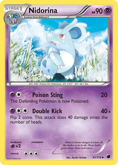 Nidorina Plasma Freeze Pokemon card