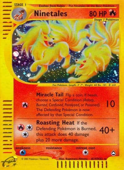 Ninetales (H19) Aquapolis Pokemon card