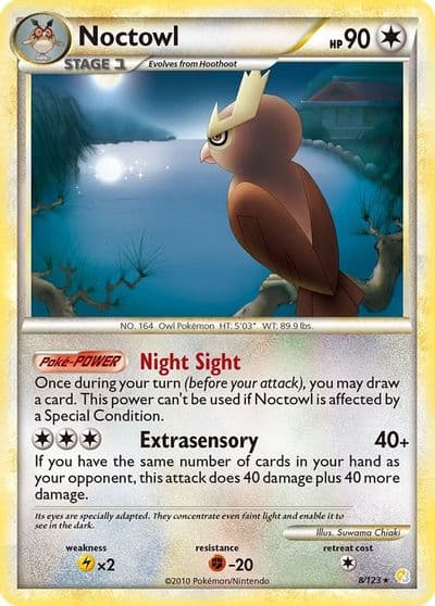 Noctowl HeartGold SoulSilver Pokemon card