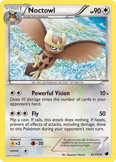Noctowl Plasma Freeze Pokemon card