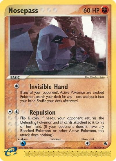 Nosepass Ruby and Sapphire Pokemon card