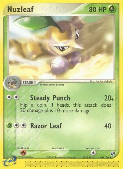 Nuzleaf Sandstorm Pokemon card