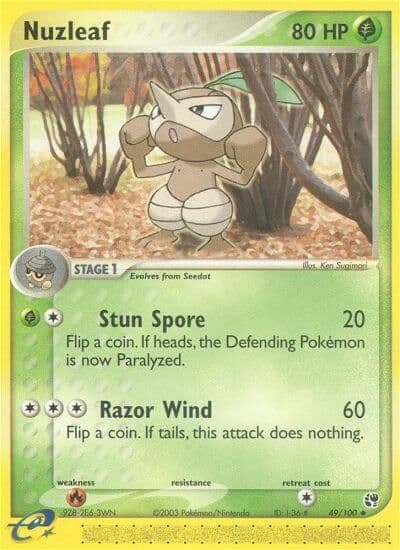 Nuzleaf Sandstorm Pokemon card