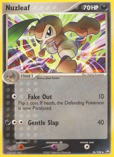 Nuzleaf Power Keepers Pokemon card