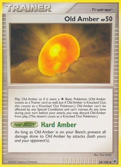 Old Amber Majestic Dawn Pokemon card