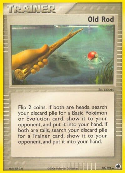 Old Rod Dragon Frontiers Pokemon card