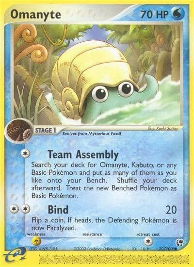 Omanyte Sandstorm Pokemon card