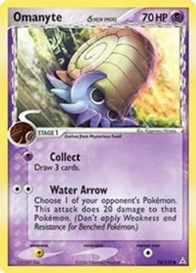 Omanyte (Delta Species) Holon Phantoms Pokemon card