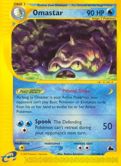 Omastar Skyridge Pokemon card