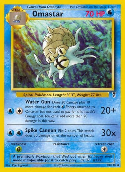 Omastar Legendary Collection Pokemon card