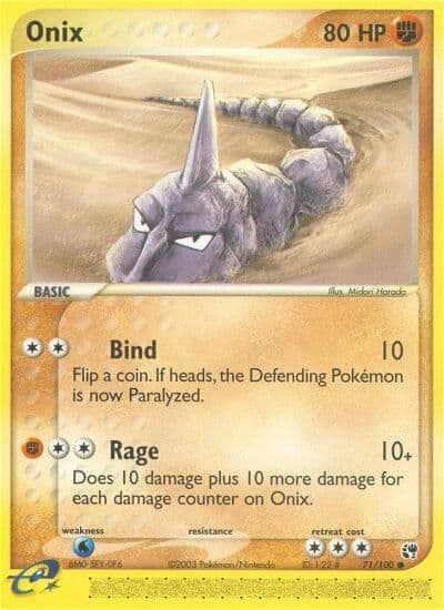 Onix Sandstorm Pokemon card