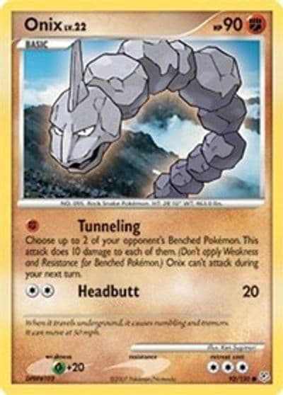 Onix Diamond and Pearl Pokemon card