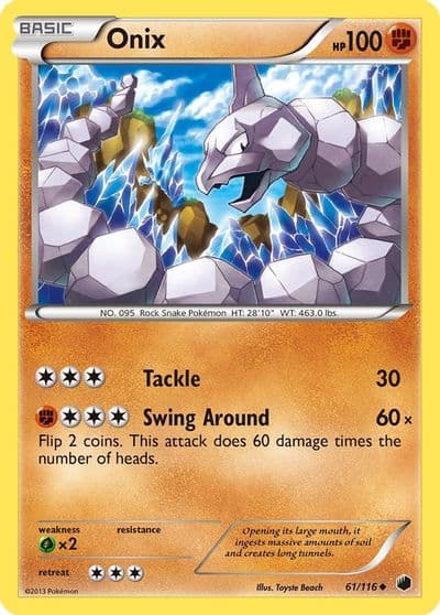 Onix Plasma Freeze Pokemon card