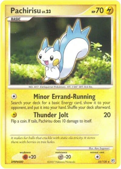 Pachirisu Diamond and Pearl Pokemon card