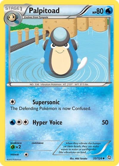 Palpitoad Dragons Exalted Pokemon card
