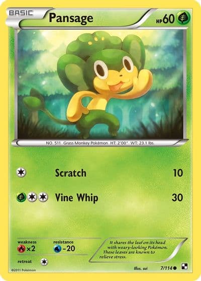 Pansage Black and White Pokemon card