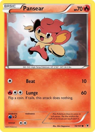 Pansear Noble Victories Pokemon card