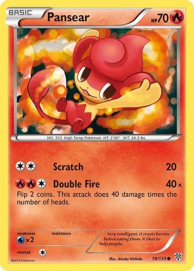 Pansear Plasma Storm Pokemon card
