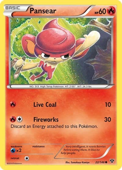 Pansear XY Base Set Pokemon card
