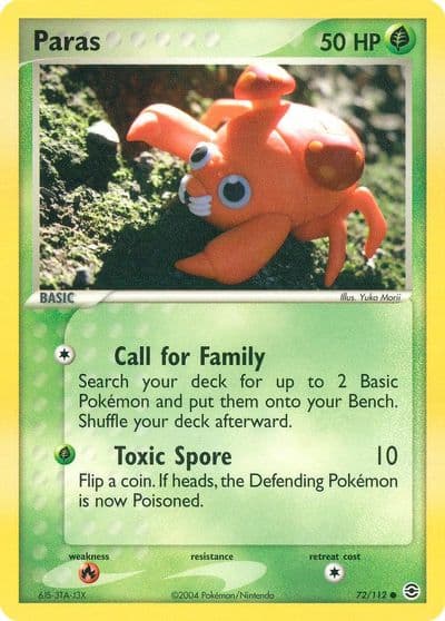 Paras FireRed & LeafGreen Pokemon card