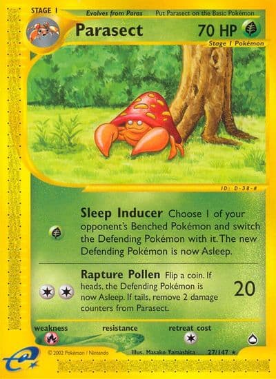 Parasect Aquapolis Pokemon card
