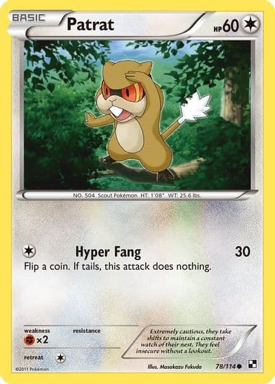Patrat (78) Black and White Pokemon card