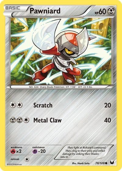Pawniard Dark Explorers Pokemon card