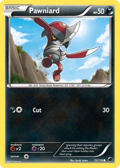 Pawniard (72) Plasma Freeze Pokemon card