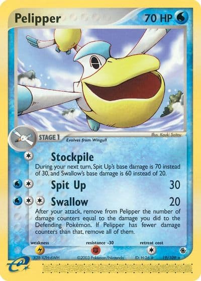 Pelipper Ruby and Sapphire Pokemon card